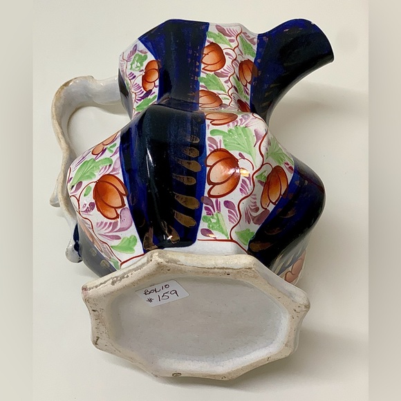 19th Century Vintage Gaudy Welsh Glamorgan Octagonal Soft Paste Pitcher Jug - Picture 15 of 16